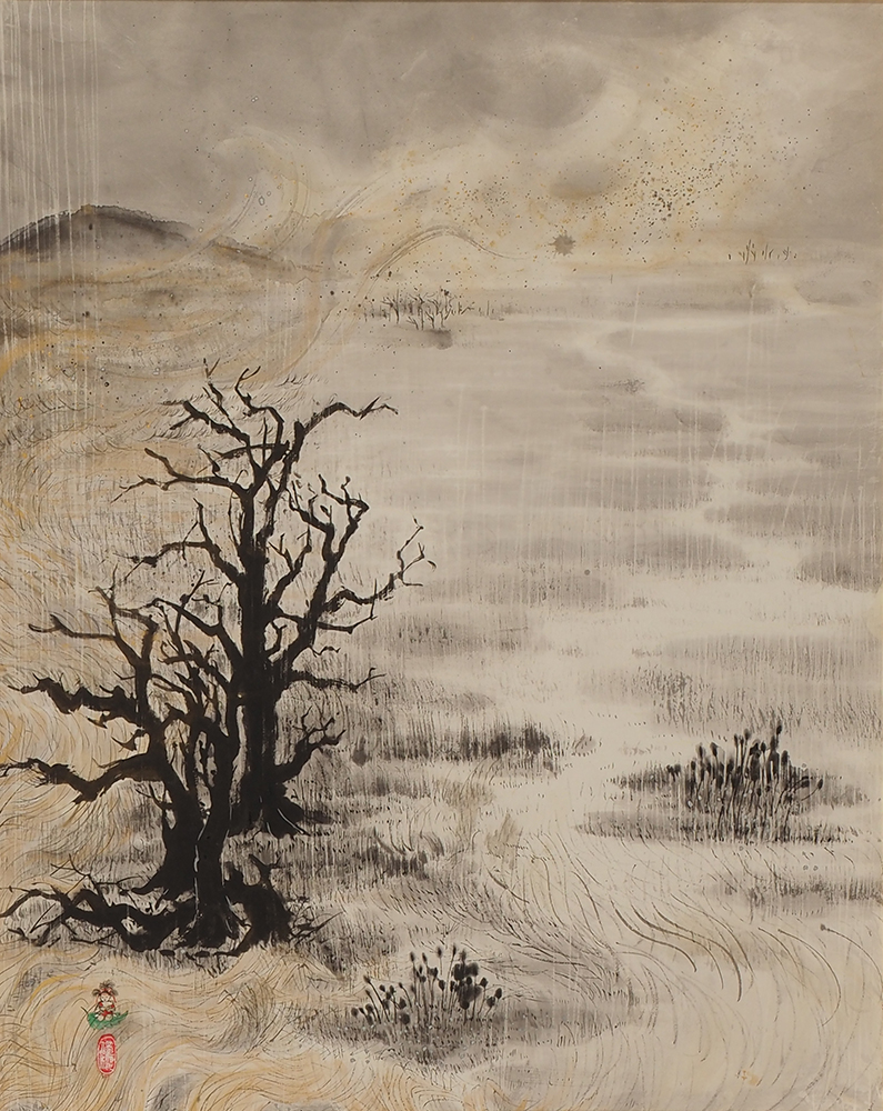 画家 宮下幸江 花のメロディ作品 歌川国貞による浮世絵「Ch2- Hahakigi — はゝき木」